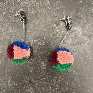 Pom pierced earrings. Very fun!